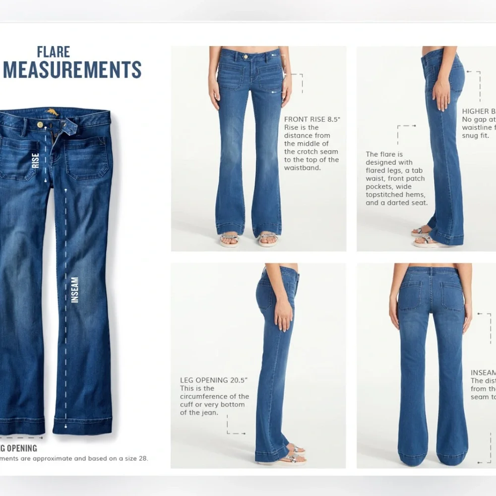 Tommy Bahama Tema Flare Jeans mid ocean wash 31x33 - Picture 4 of 17